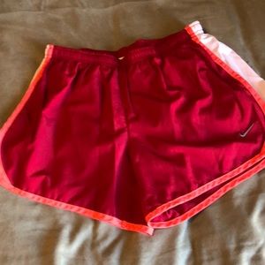 Nike red dri-fit athletic shorts